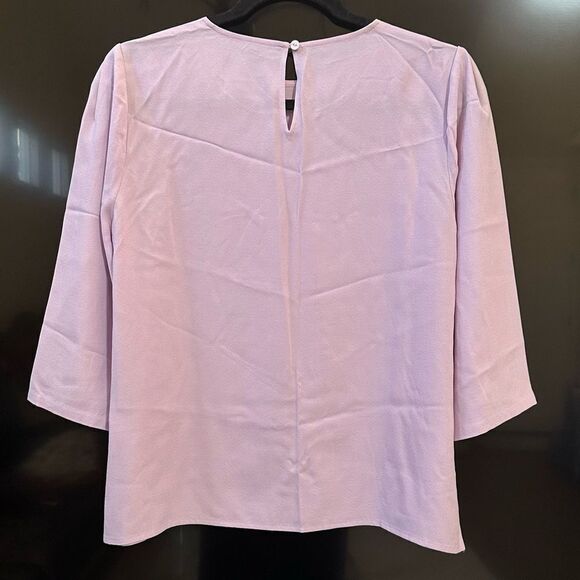 Eileen Fisher Silk Georgette Crepe Top Blouse - Picture 5 of 6